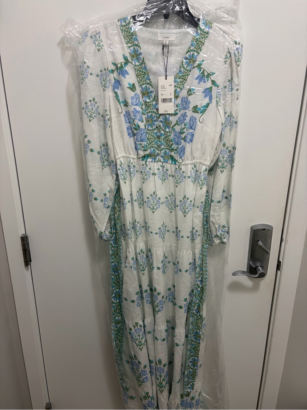 A Loves A  Floral V-Neck Maxi Dress - Blue & Green